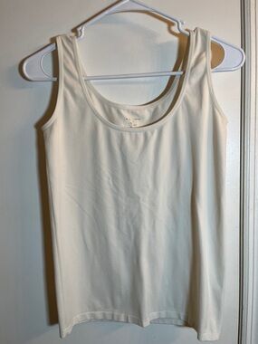 Classic Scoop Neck Ivory Spandex Tank Top